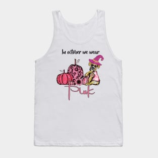 In October We Wear Pink Dog Mom - Boxer Pumpkin Halloween Tank Top